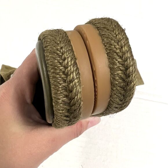 Tory Burch Sz 6 Suede Slingback Strap Espadrille Sandal in Olive Green - Picture 9 of 9